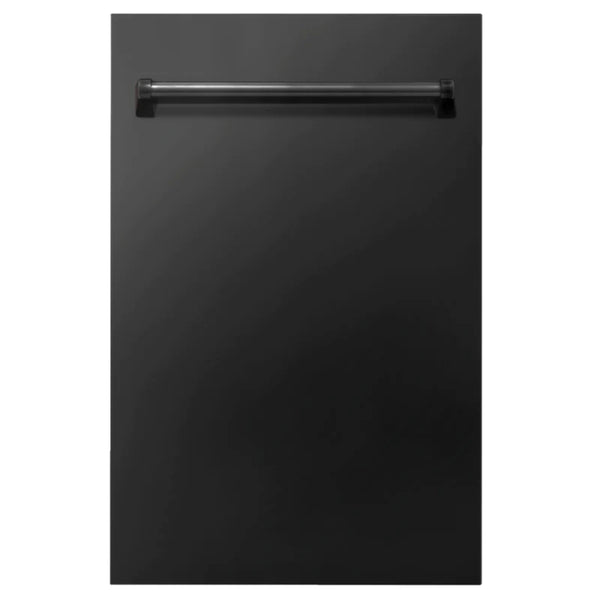 ZLINE 18" Top Dishwasher - Black Stainless Steel with Traditional Handle