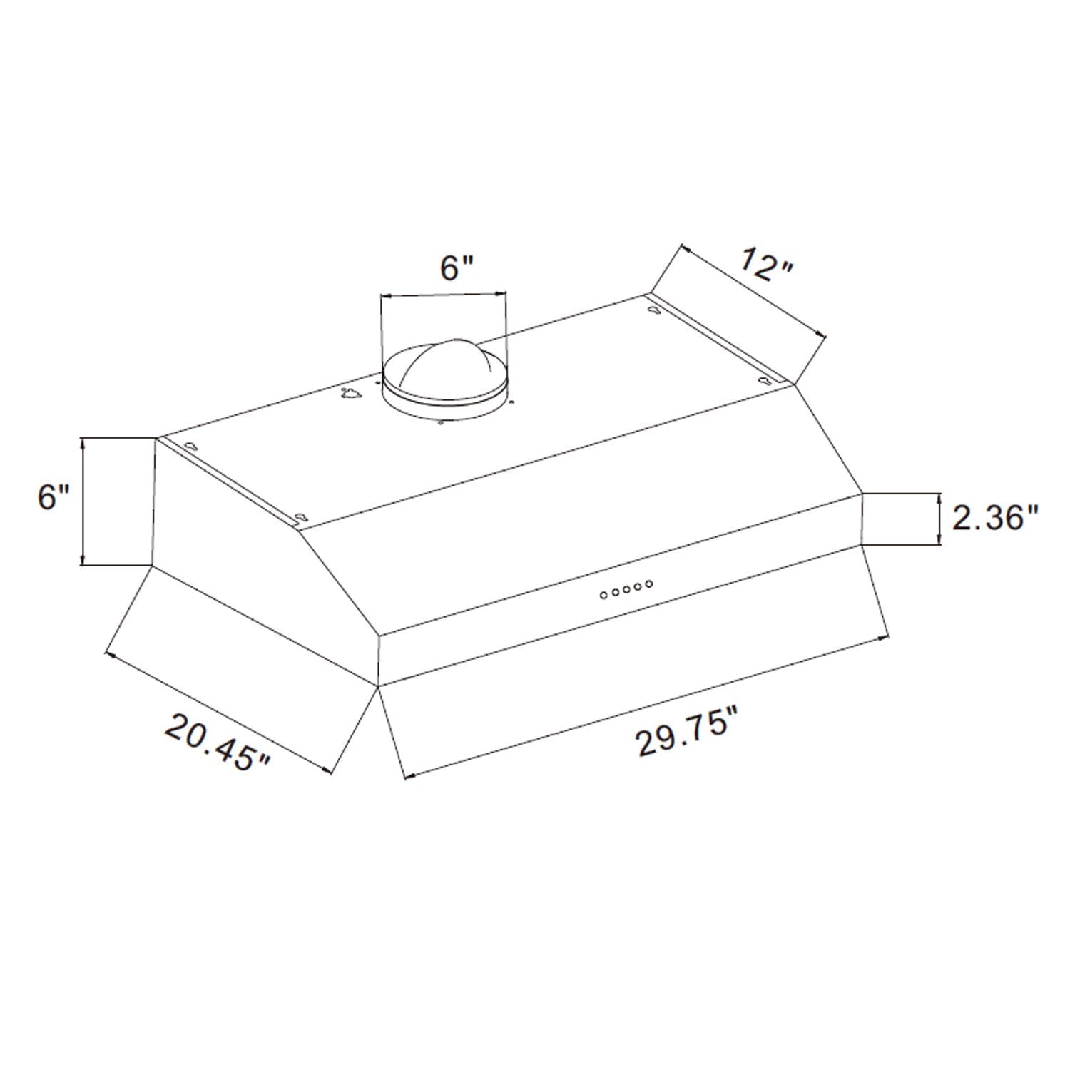 Empava 30" Kitchen 400 CFM Ultra Slim Ducted Under Cabinet Range Hood