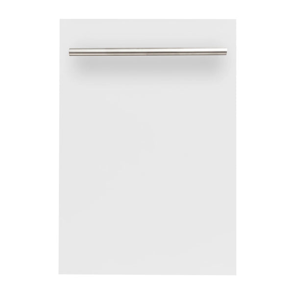 ZLINE 18" Top Dishwasher - Matte White Panel with Modern Handle