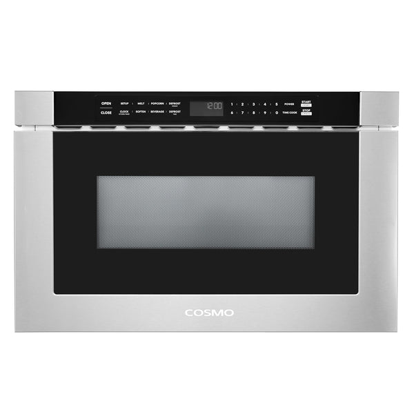 Cosmo 24 in. Built-in Microwave Drawer in Stainless Steel with Automatic Presets, Touch Controls, Defrosting Rack and 1.2 cu. ft. Capacity