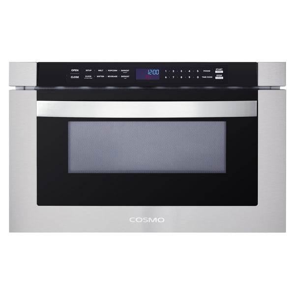 Cosmo 24 in. Built-in Microwave Drawer in  Stainless Steel with Automatic Presets, Touch Controls, Defrosting Rack and 1.2 cu. ft. Capacity