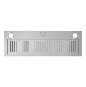 Cosmo 36 in. 380 CFM Ducted Insert Range Hood with Push Button Controls LED Lights and Permanent Filters in Stainless Steel