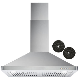 Cosmo 30 in. Stainless Steel  Ducted Wall Mount Range Hood with LED Lighting and Permanent Filters 380 CFM