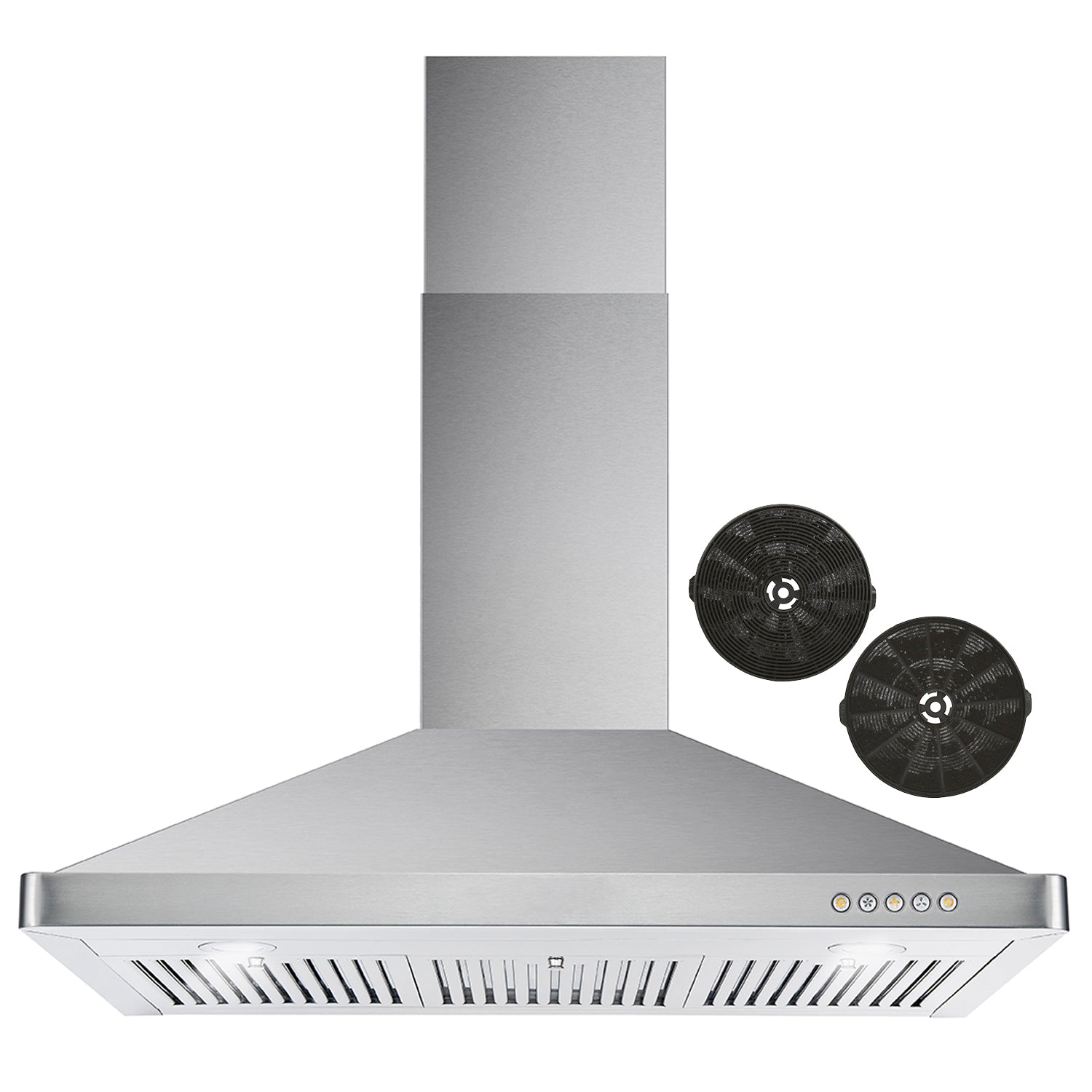 Cosmo 36 in. Stainless Steel Ductless Wall Mount Range Hood with LED Lighting and Carbon Filter Kit 380 CFM