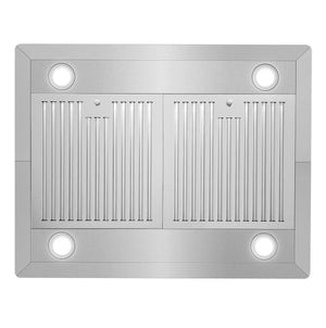 Cosmo 30 in. Stainless Steel Ductless Island Range Hood with Soft Touch Controls, LED Lights and Permanent Filters 380 CFM