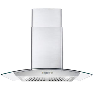 Cosmo 30 in. Stainless Steel Ductless Wall Mount Range Hood with LED Lighting and Carbon Filter Kit 380 CFM