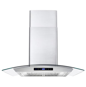 Cosmo 30 in. Stainless Steel Ductless Wall Mount Range Hood with LED Lighting and Carbon Filter Kit 380 CFM