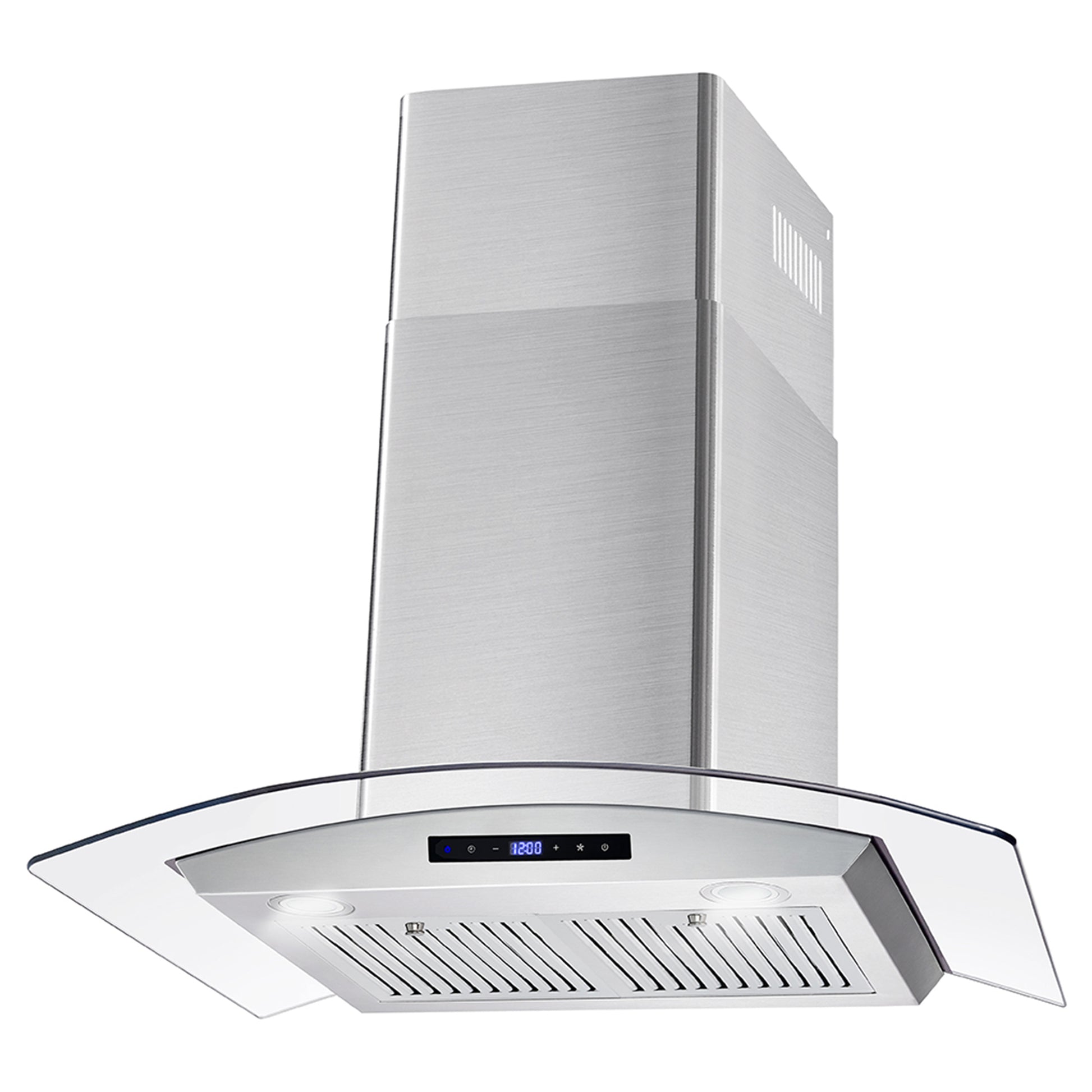 Cosmo 30 in. Stainless Steel Ductless Wall Mount Range Hood with Soft Touch Controls, LED Lighting and Carbon Filter Kit 380 CFM