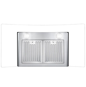 Cosmo 36 in. Stainless Steel Ductless Wall Mount Range Hood with Soft Touch Controls, LED Lighting and Carbon Filter Kit 380 CFM