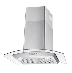 Cosmo 30 in. Stainless Steel Ductless Wall Mount Range Hood with Push Button Controls, LED Lighting and Carbon Filter Kit 380 CFM