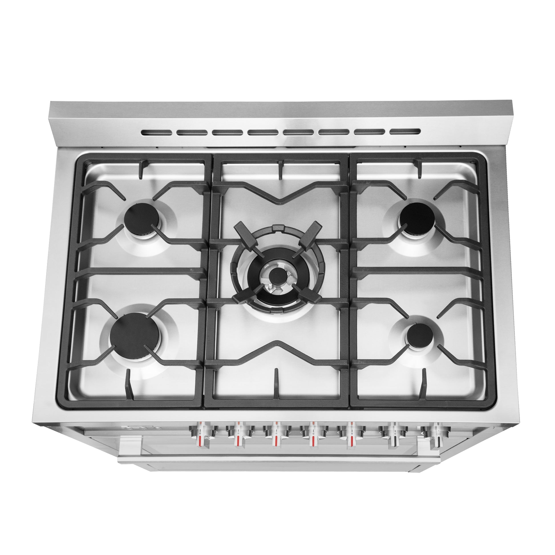 Cosmo 36 in. 3.8 cu. ft. Single Oven Gas Range in Stainless Steel with 5 Burner Cooktop and Cast Iron Grates