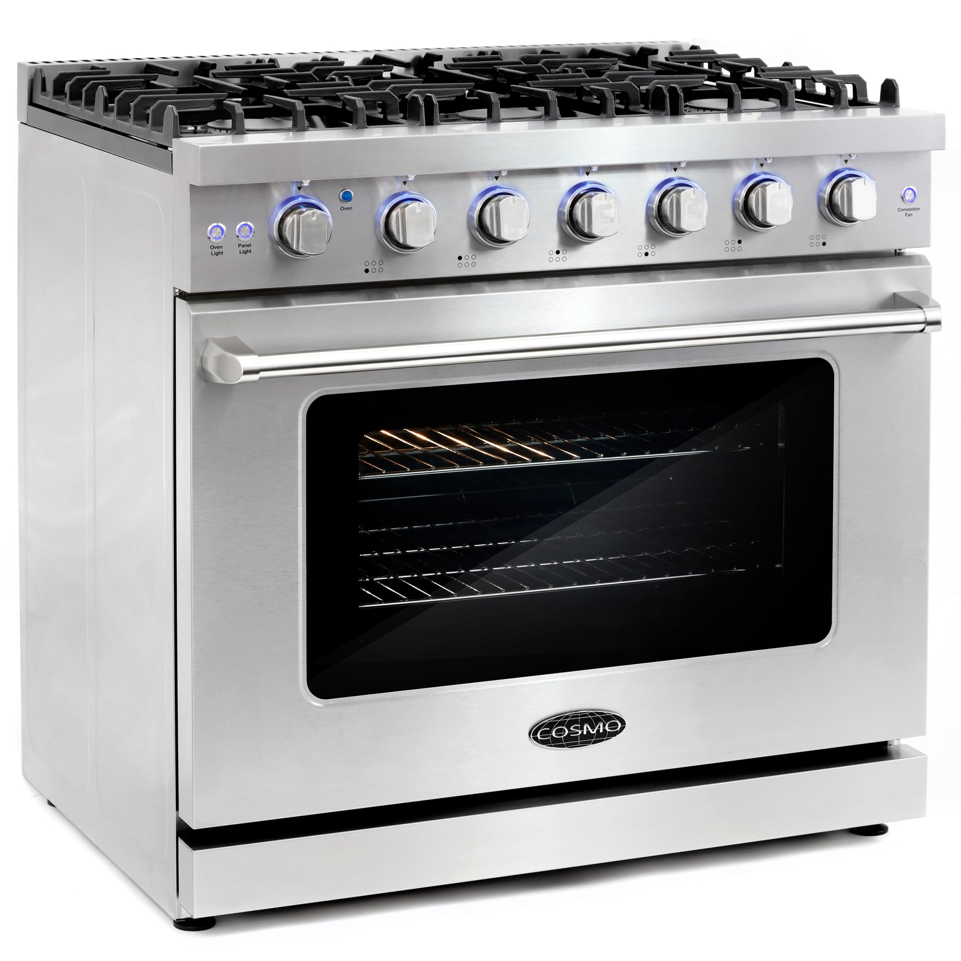 Cosmo 36 in. 6.0 cu. ft. Commercial Gas Range in Stainless Steel with Convection Oven with Storage Drawer