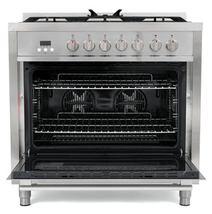 Cosmo Commercial-Style 36 in. 3.8 cu. ft. Single Oven Dual Fuel Range with 8 Function Convection Oven