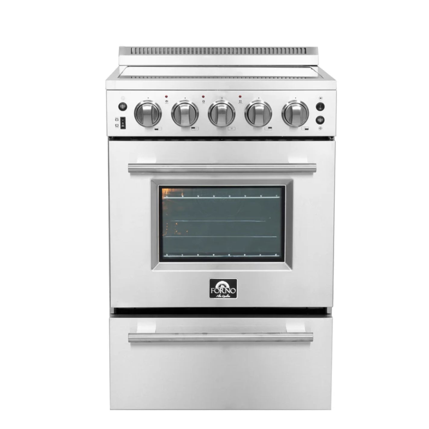 Forno Loiano 24-inch Freestanding Electric Range Stainless Steel, 4 Elements,  2.3 cu.ft. with Storage Drawer, FFSEL6069-24