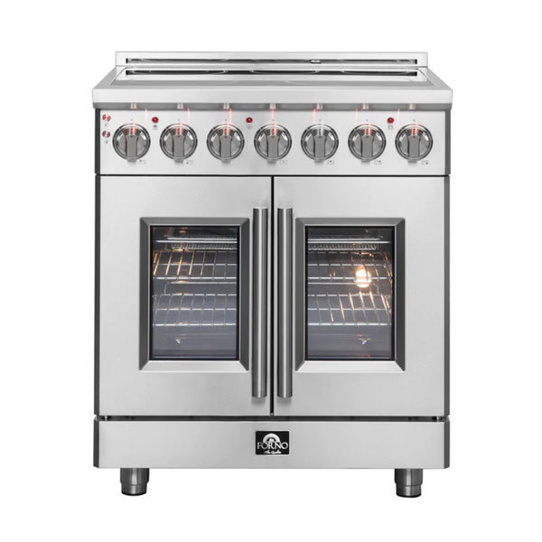 Forno Massimo 30-inch Freestanding French Door Electric Range All Stainless Steel, 5 Elements, FFSEL6955-30
