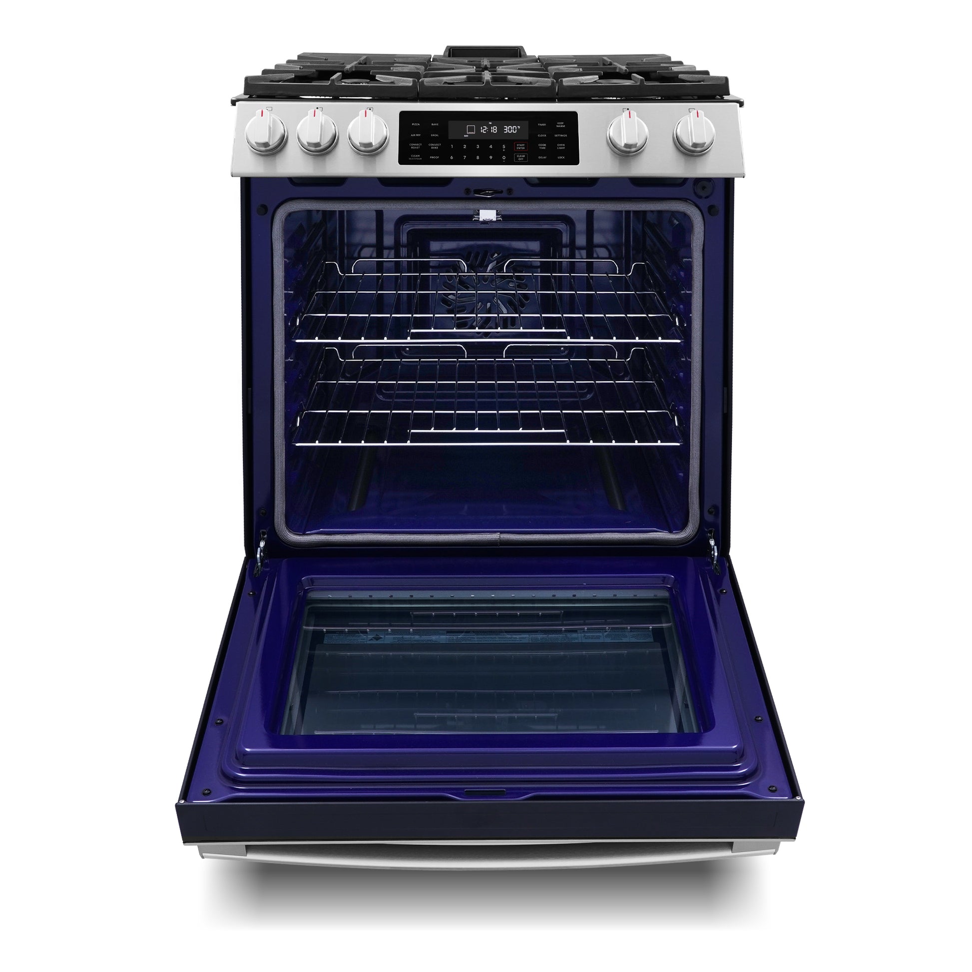 Cosmo Professional Style 30 in. Slide-In Freestanding 6.1 cu. ft. Gas Range in Stainless Steel with 5 Sealed Gas Burners and Self Clean Air Fry Oven