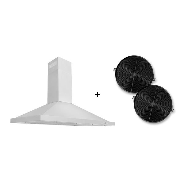 ZLINE 42" Recirculating Wall Mount Range Hood - Stainless Steel with Charcoal Filters