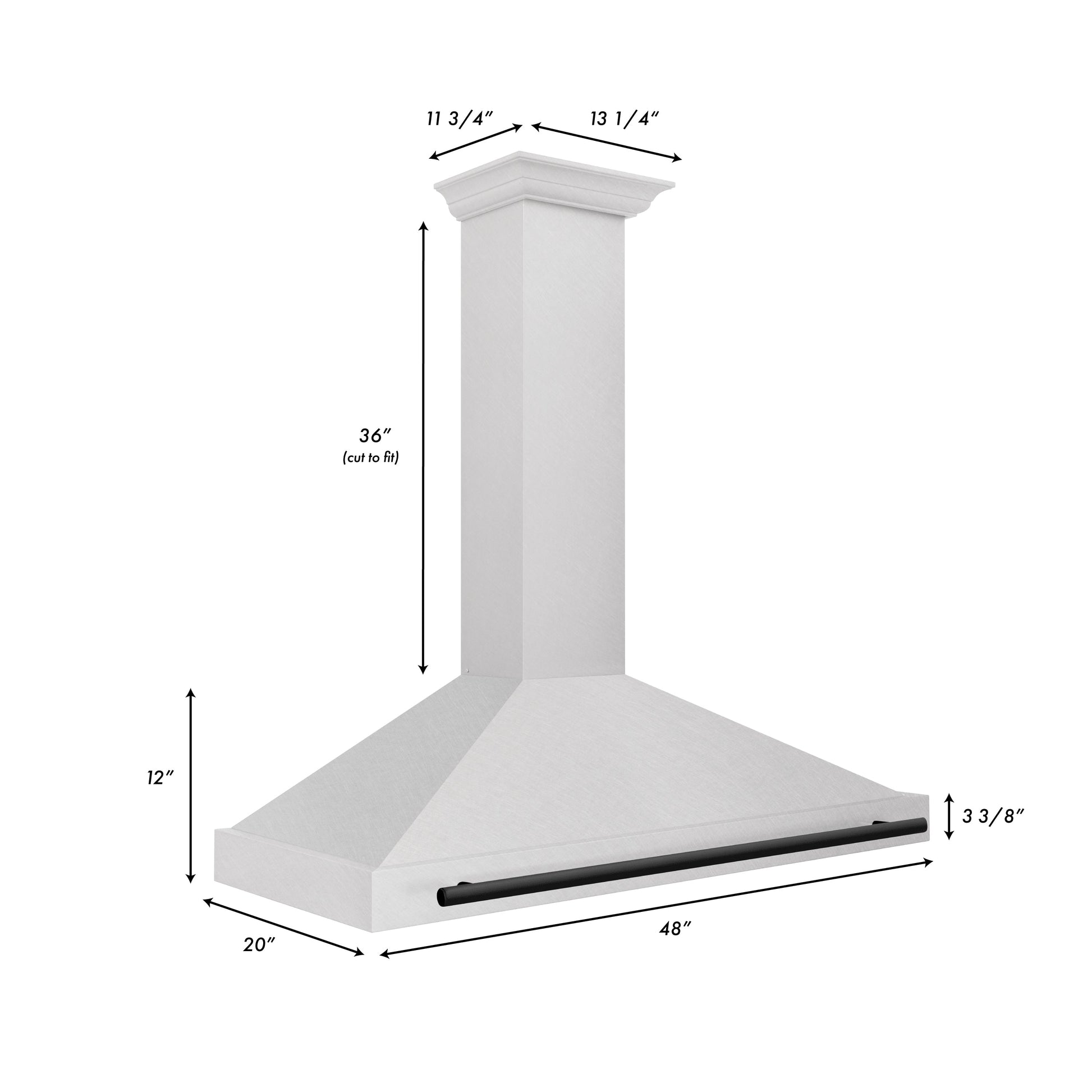 ZLINE 48" Autograph Edition DuraSnow Range Hood - Stainless Steel Shell and Accents