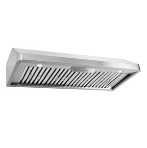 Cosmo 48 in. Stainless Steel Under Cabinet Range Hood with Push Button Controls, Permanent Filters, 3-Speed Fan and LED Lights 500 CFM