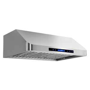 Cosmo 30 in. Stainless Steel  Ducted Under Cabinet Range Hood with Touch Display, LED Lighting and Permanent Filters 500 CFM