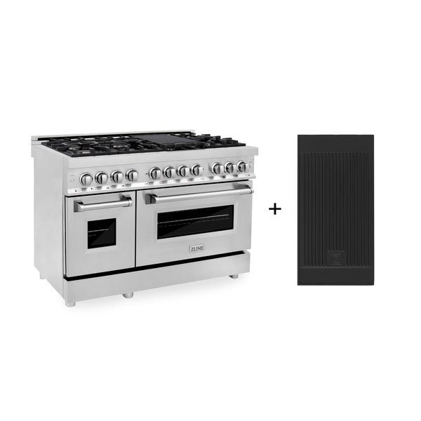 ZLINE 48" Dual Fuel Range with Electric Oven and Gas Cooktop with Griddle - Stainless Steel