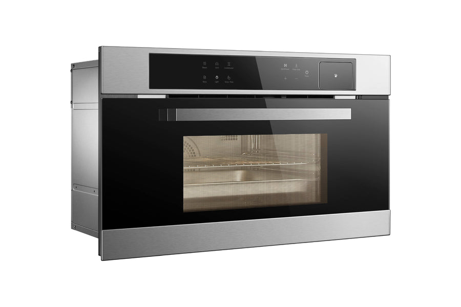 ROBAM  30-in Air Fry Convection European Element Single Electric Wall Oven (Black Glass) CQ762