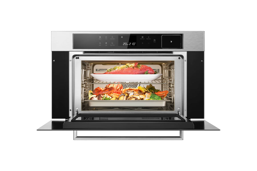 ROBAM  30-in Air Fry Convection European Element Single Electric Wall Oven (Black) CQ762S