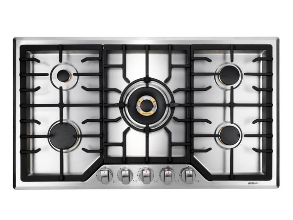   ROBAM-G515 36-in 5 Burners Stainless Steel Gas Cooktop G515