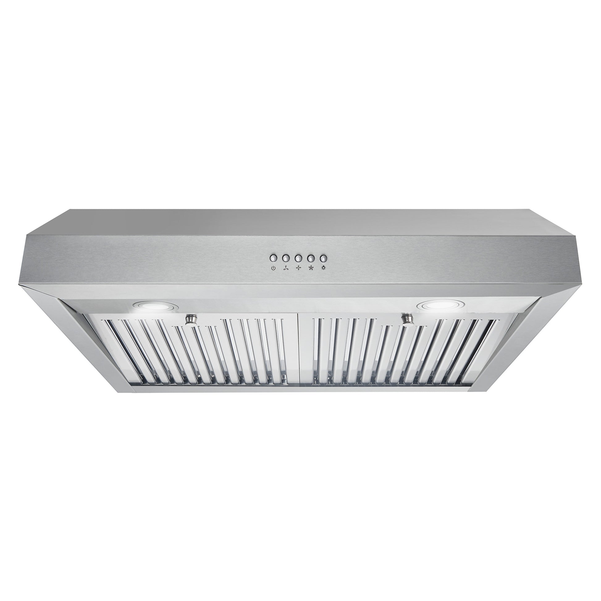 Cosmo 30 in. Stainless Steel Ductless Under Cabinet Range Hood in with LED Lighting and Permanent Filters & Carbon Filter Kit 380 CFM