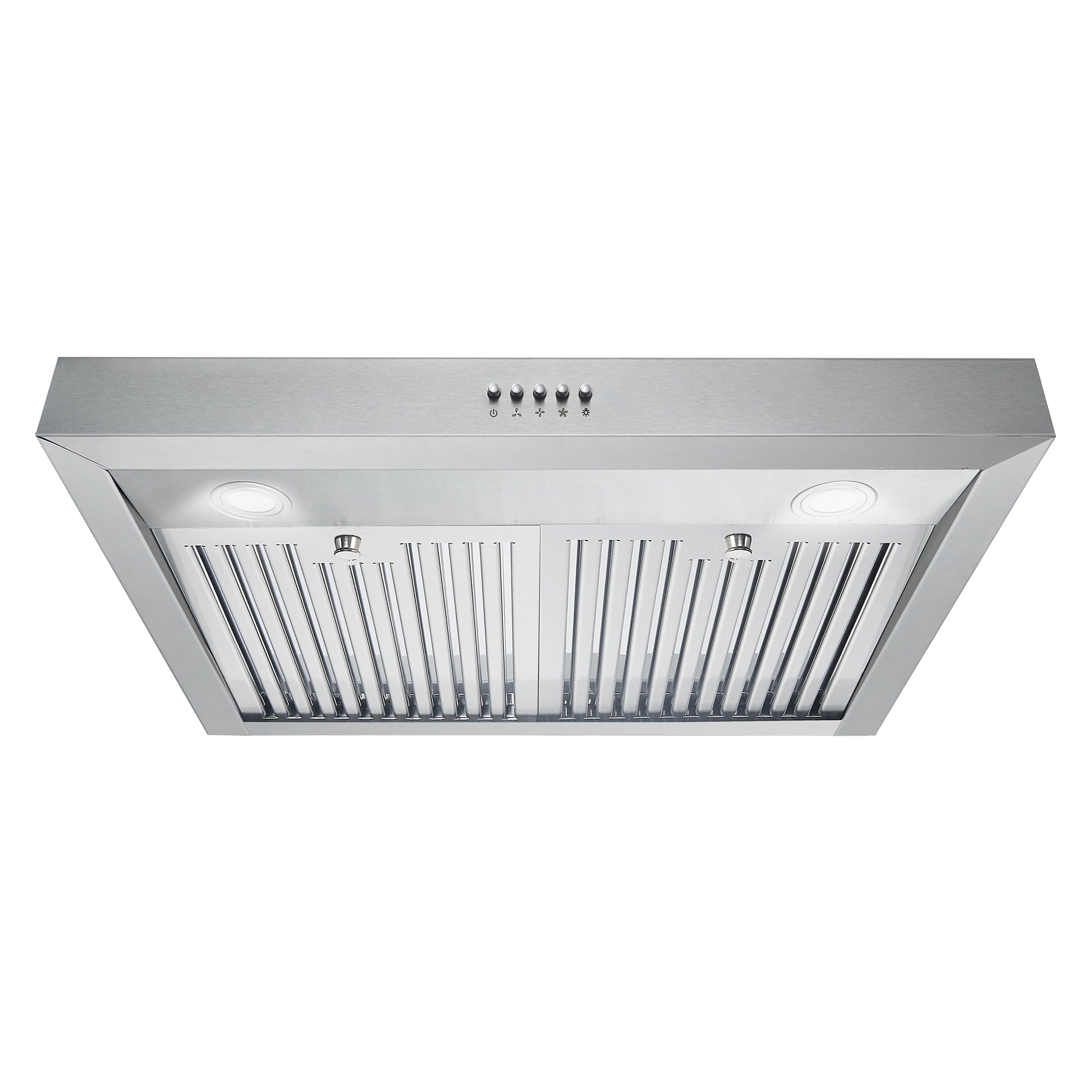Cosmo 30 in. Stainless Steel Ductless Under Cabinet Range Hood in with LED Lighting and Permanent Filters & Carbon Filter Kit 380 CFM
