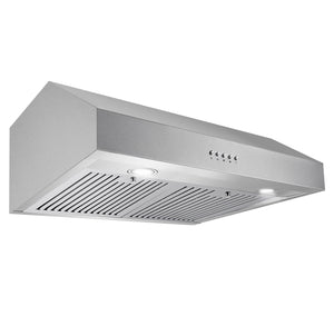 Cosmo 30 in. Stainless SteelDucted Under Cabinet Range Hood with LED Lighting and Permanent Filters 380 CFM