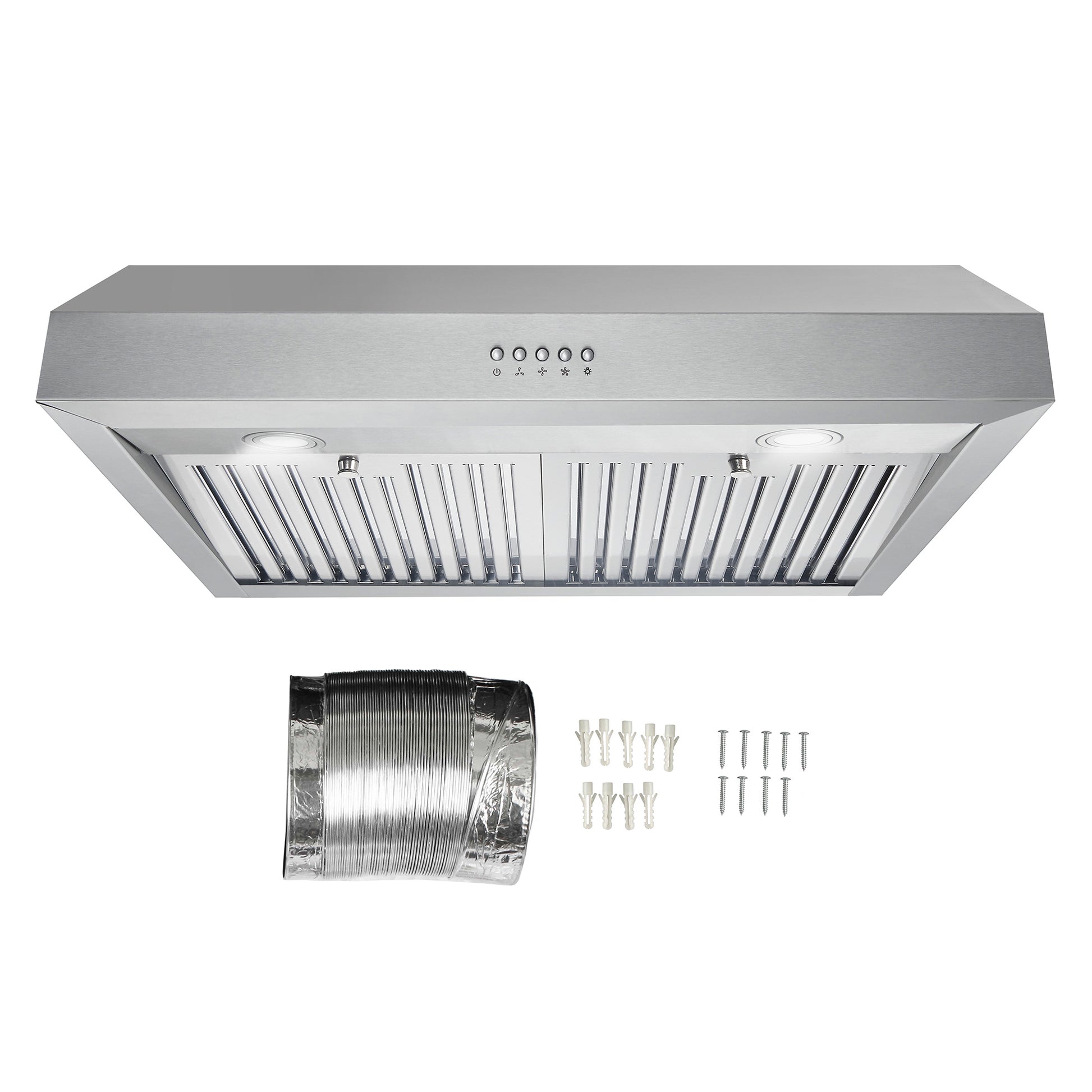 Cosmo 30 in. Stainless SteelDucted Under Cabinet Range Hood with LED Lighting and Permanent Filters 380 CFM