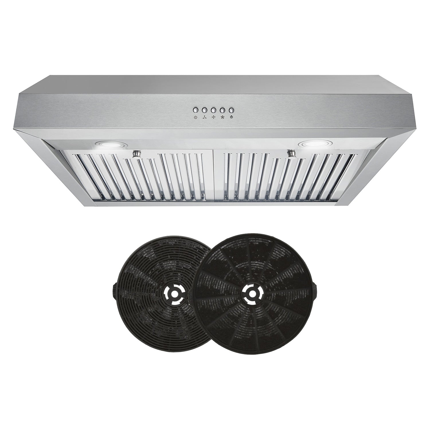 Cosmo 30 in. Stainless SteelDucted Under Cabinet Range Hood with LED Lighting and Permanent Filters 380 CFM