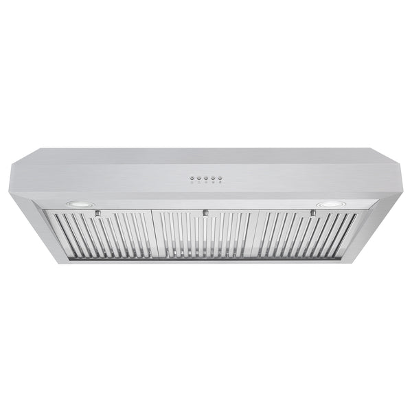 Cosmo 36 in. Stainless Steel Under Cabinet Range Hood with Push Button Controls, 3-Speed Fan, LED Lights and Permanent Filters 380 CFM