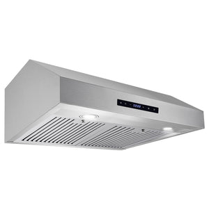 Cosmo 30 in. Stainless Steel Under Cabinet Range Hood with LED Light, 380 CFM, Permanent Filter, Convertible