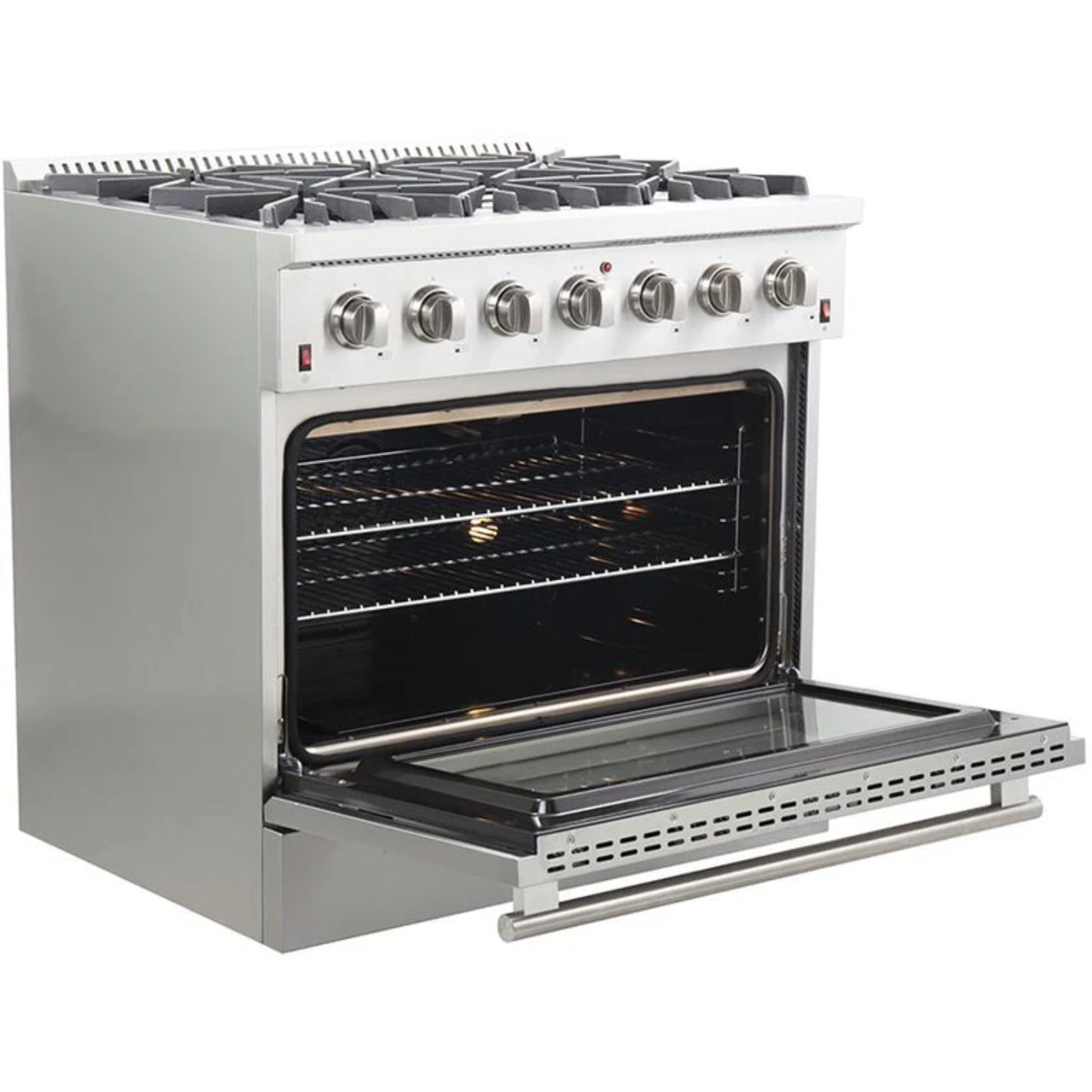 Forno Galiano 36-inch Freestanding Gas Range Stainless Steel, 6 Burners, 5.36 cu.ft. Convection Oven, FFSGS6244-36