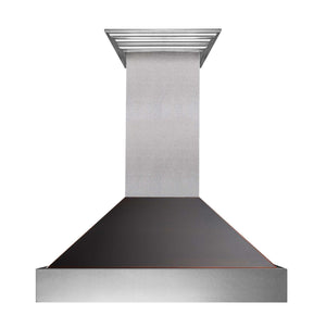 ZLINE Ducted DuraSnow® Stainless Steel Range Hood - Oil Rubbed Bronze Shell