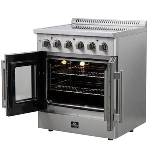 Forno Galiano 30-inch French Door Electric Range Stainless Steel, 4 Elements, FFSEL6917-30
