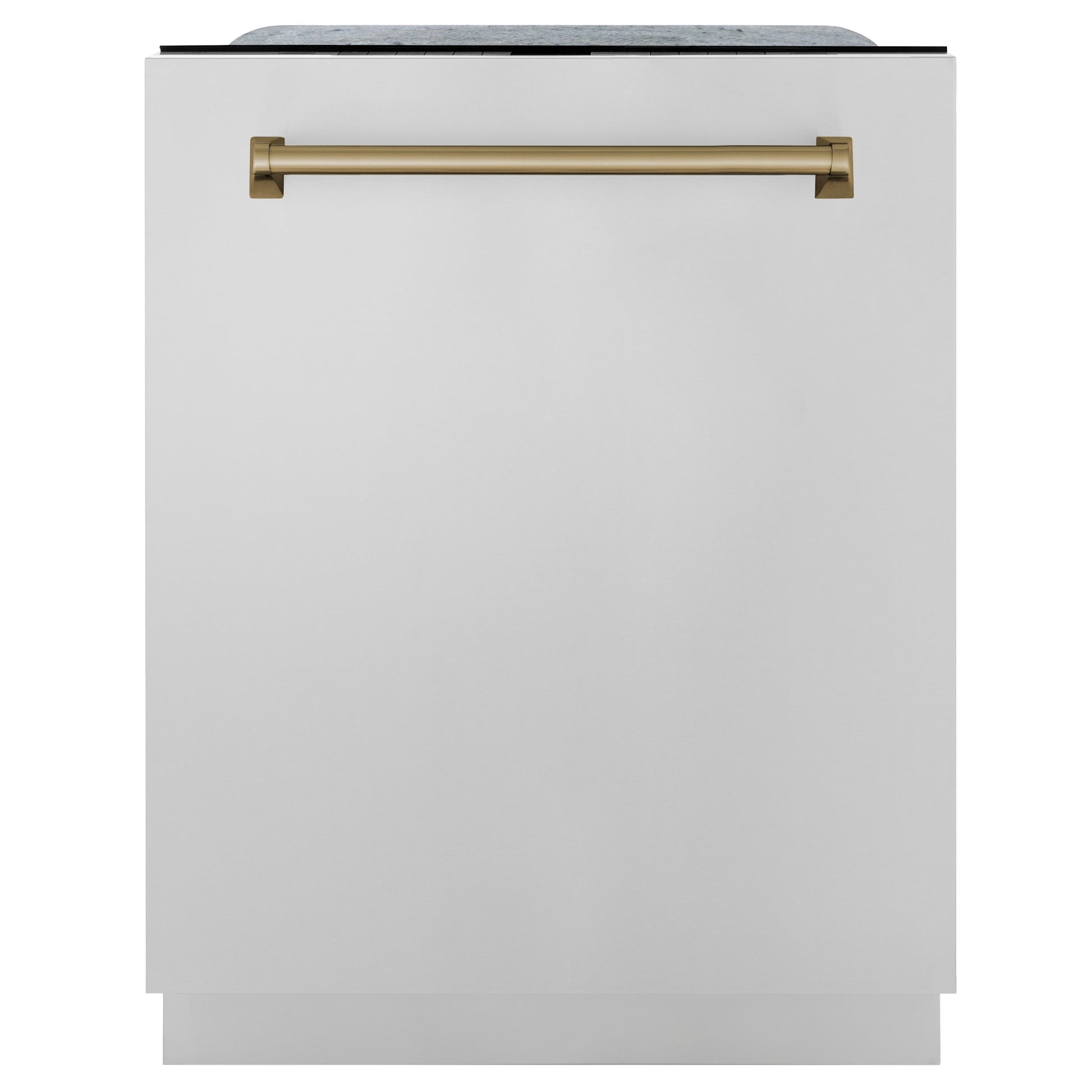 ZLINE 48" Autograph Edition 4 Appliance Package with Stainless Steel Dual Fuel Range, Range Hood, Dishwasher, and Refrigeration - Champagne Bronze Accents