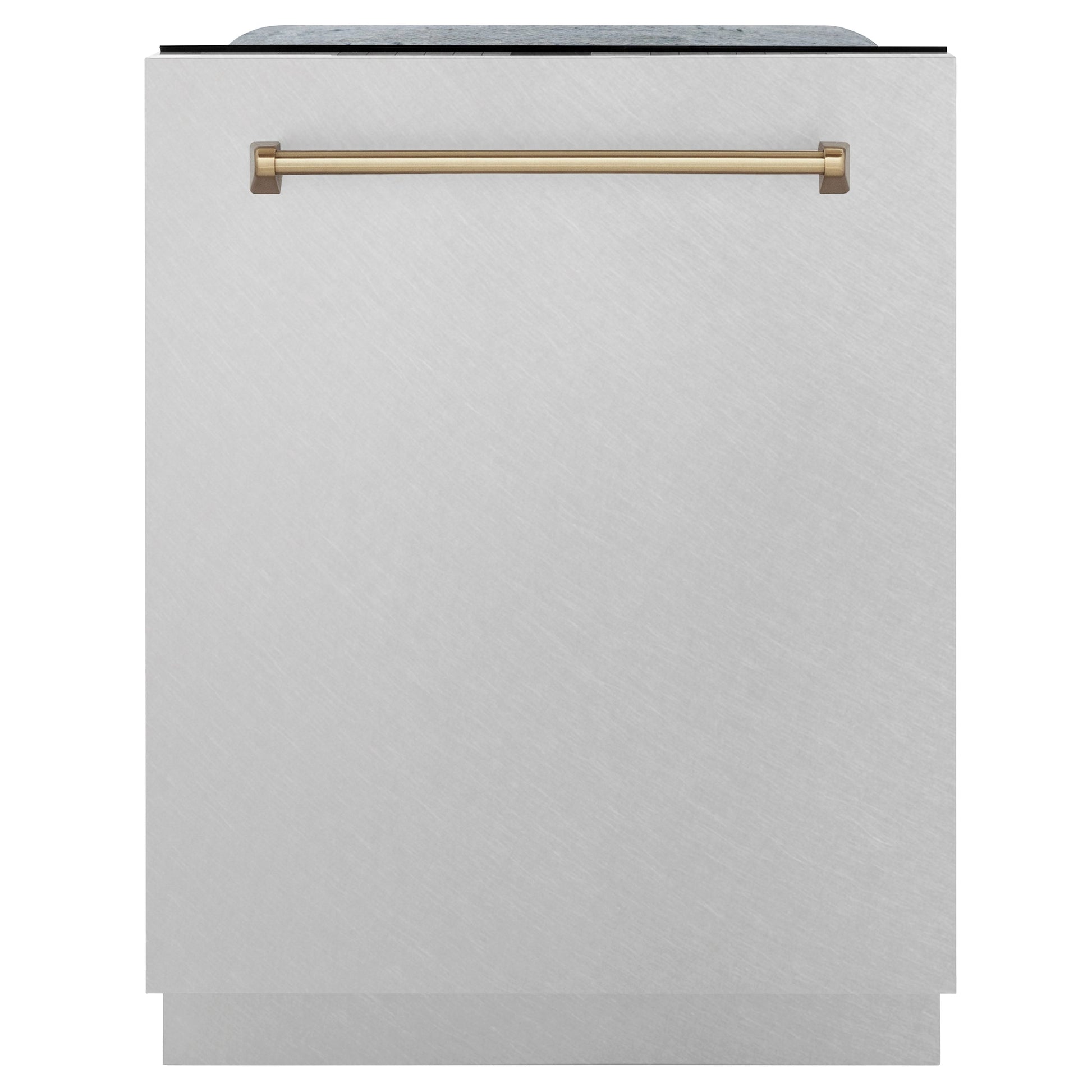 ZLINE Autograph Edition 24" 3rd Rack Top Control Tall Tub Dishwasher - Fingerprint Resistant Stainless Steel with Accent Handle