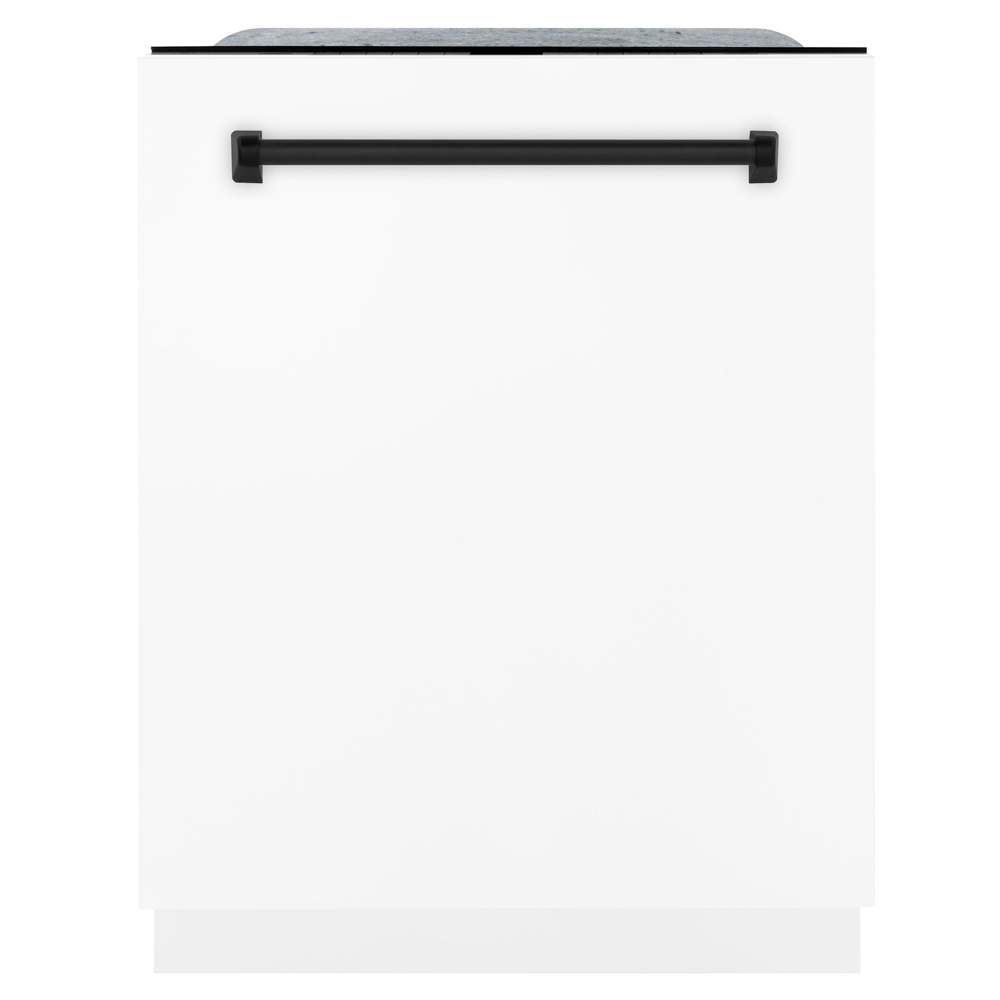 ZLINE Autograph Edition 24" 3rd Rack Top Touch Control Tall Tub Dishwasher - Matte White with Accent Handle