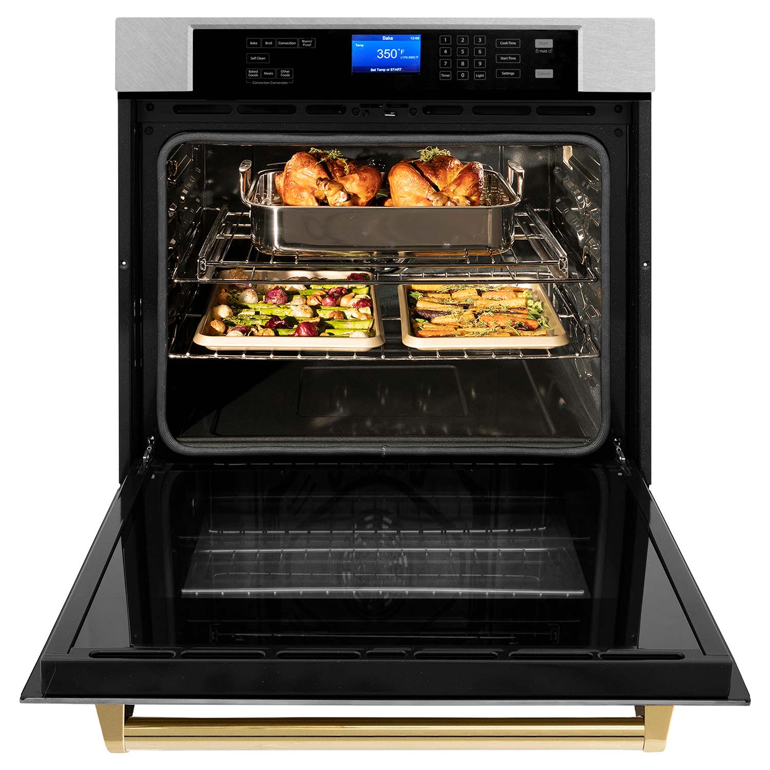 ZLINE 30" Autograph Edition Electric Single Wall Oven - Fingerprint Resistant Stainless Steel with Accents, Self Clean, True Convection