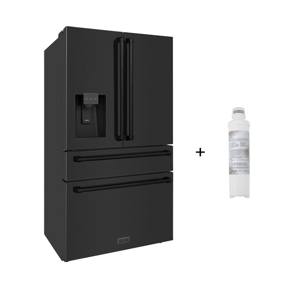 ZLINE 36" Freestanding French Door Refrigerator - Fingerprint Resistant with External Water, Ice Dispenser, and Filter