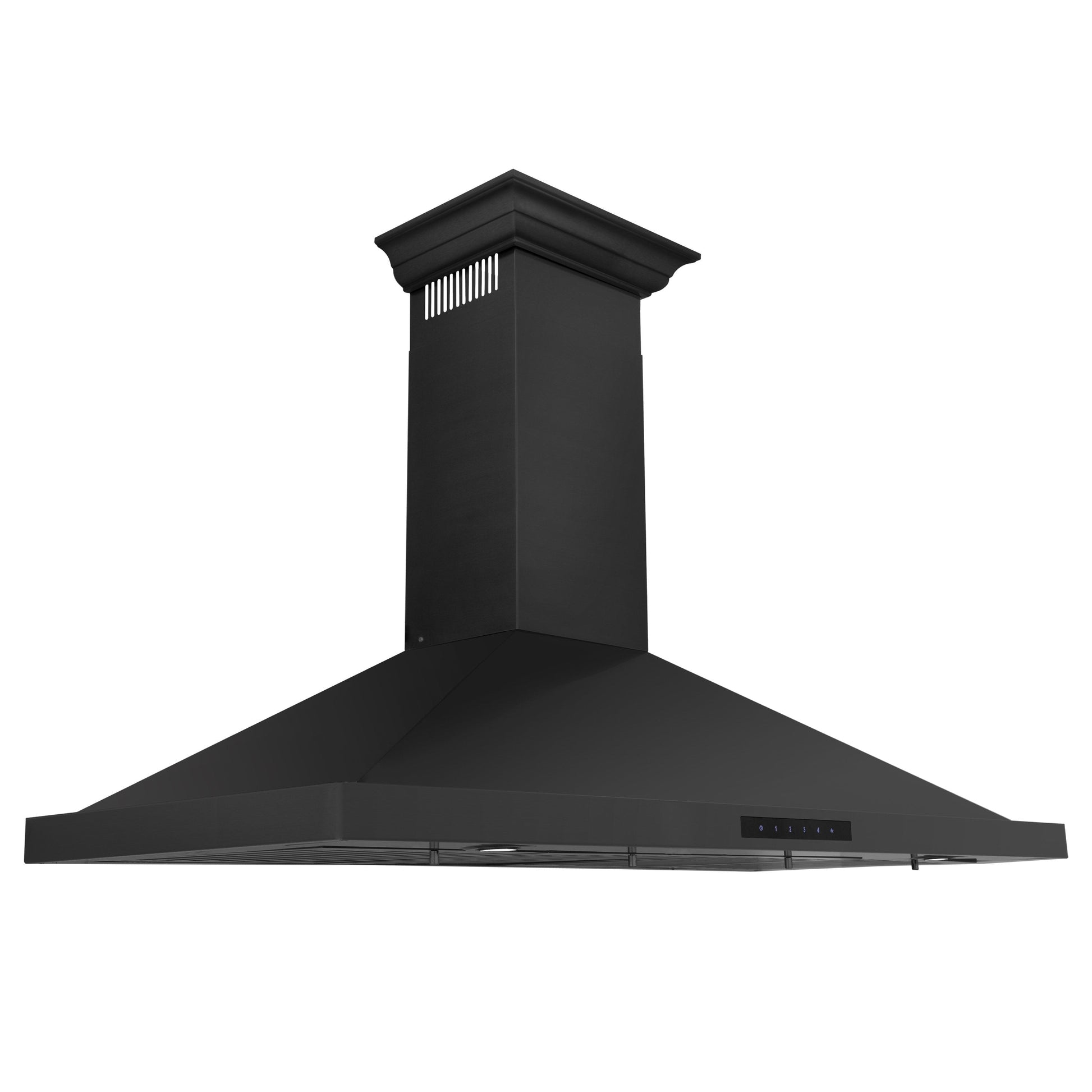 ZLINE Convertible Vent Wall Mount Range Hood - Black Stainless Steel with Crown Molding