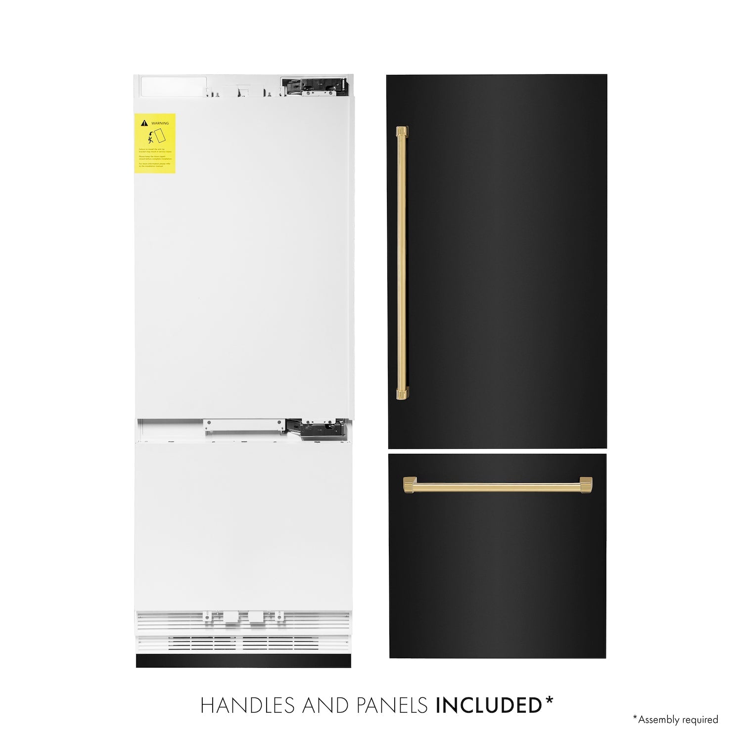 ZLINE 30" Autograph Edition Built-in 2-Door Bottom Freezer Refrigerator - Stainless Steel, Internal Water and Ice Dispenser