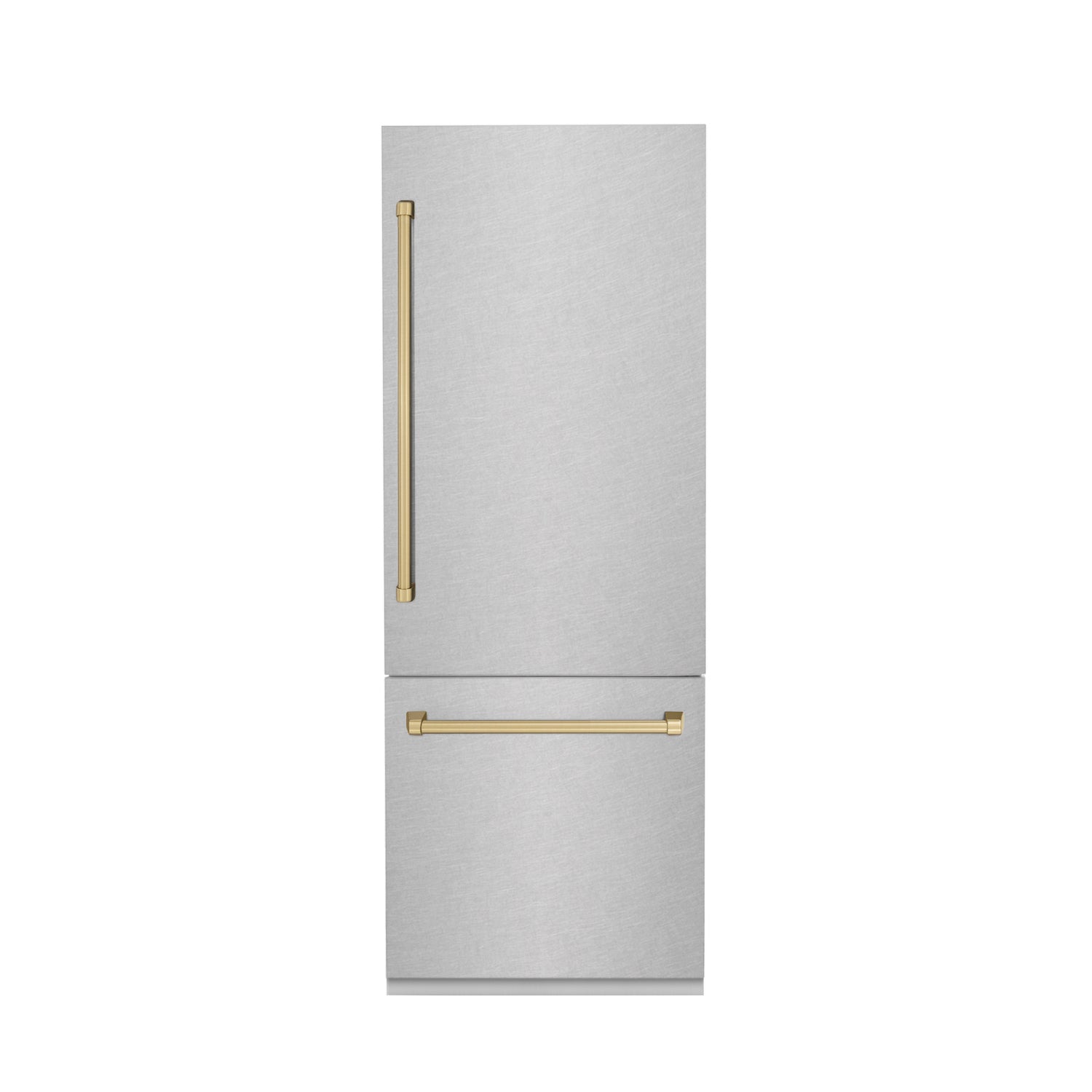 ZLINE 30" Autograph Edition Built-in 2-Door Bottom Freezer Refrigerator - DuraSnow Stainless Steel with Accents, Internal Water and Ice Dispenser