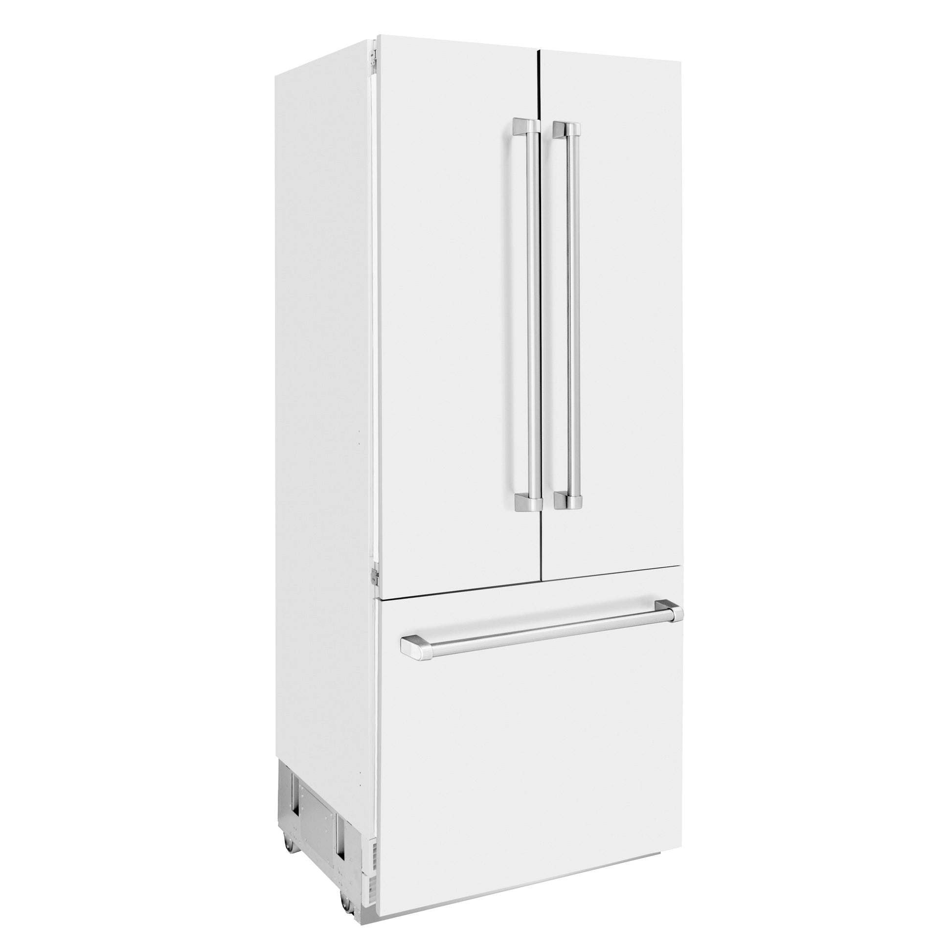 ZLINE 36" Built-In 2-Door Bottom Freezer Refrigerator with Internal Water and Ice Dispenser - Matte White