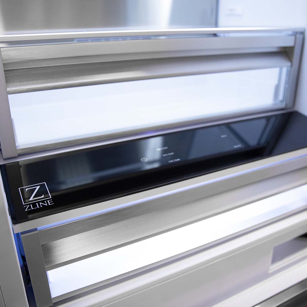 ZLINE 36" Built-In 2-Door Bottom Freezer Refrigerator with Internal Water and Ice Dispenser - DuraSnow Stainless Steel