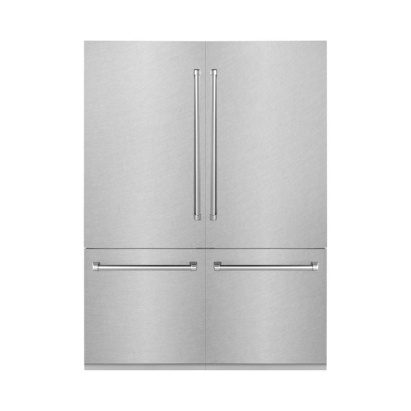 ZLINE 60" Built-In 4-Door French Door Refrigerator with Internal Water and Ice Dispenser - DuraSnow Stainless