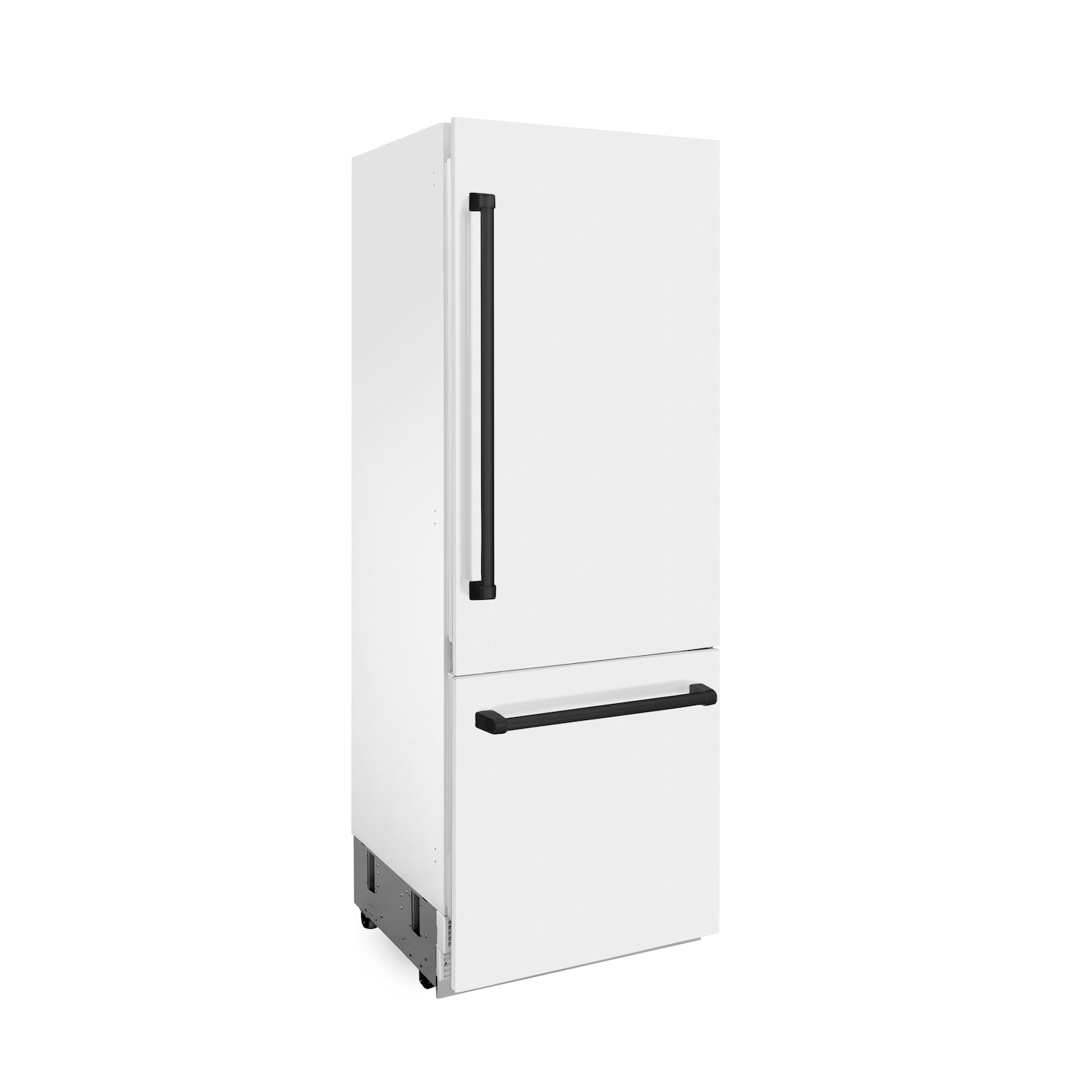 ZLINE 30" Autograph Edition Built-in 2-Door Bottom Freezer Refrigerator - Matte White with Accents, Internal Water and Ice Dispenser